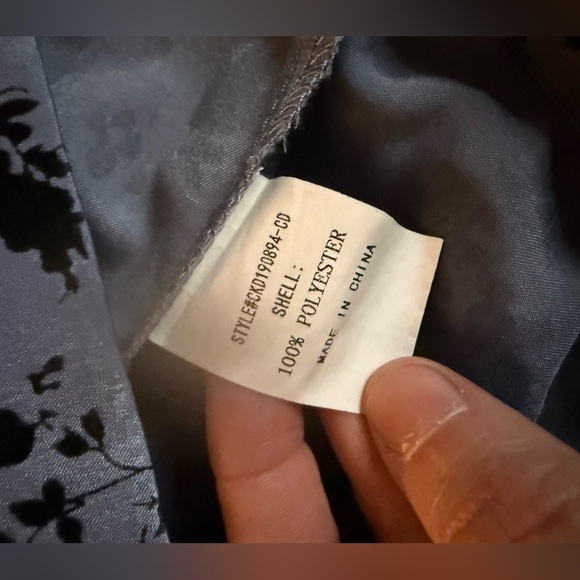 Code x Mode Floral Puff Sleeve in Blue and Black Velvet Mini Dress Size XS - Picture 5 of 6